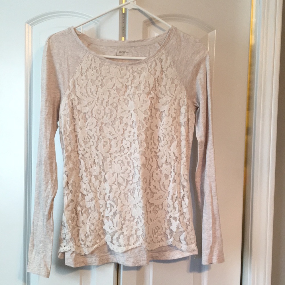LOFT XS Cream Lace Blouse